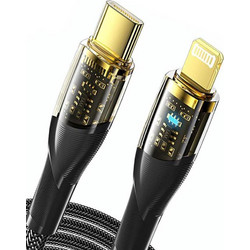 Xipin L600 Braided LED USB-C to Lightning Cable 30W 1.2m Black L600