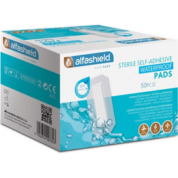 Alfashield Alfa Pads Αποστειρωμένα Αδιάβροχα Αυτοκόλλητα Επιθέματα 10x10cm 50τμχ