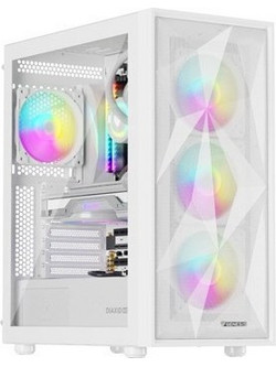 Genesis DIAXID 605 White Gaming Midi Tower Κουτί Υπολογιστή RGB με Πλαϊνό Παράθυρο