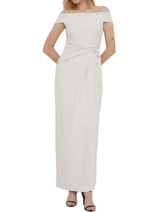Lauren Ralph Lauren Maxi Καλοκαιρινό Φόρεμα για Γάμο / Βάπτιση Αμπιγιέ Λευκό 253936388002