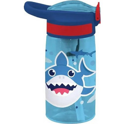 Must PCTG Shark Παιδικό Μπουκάλι Πλαστικό με Καλαμάκι Μπλε 500ml