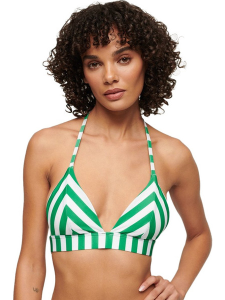 Superdry Bikini Top Τριγωνάκι Λευκό Πράσινο W3010395A-M68