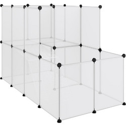 vidaXL Περίφραξη για Κουνέλια Λευκή 142x74x93cm