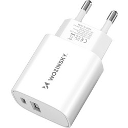 Wozinsky WGWCW Φορτιστής χωρίς Καλώδιο με Θύρα USB-A & Θύρα USB-C 20W Quick Charge 3.0 & Power Delivery White