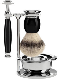 Muhle Silvertip Fibre Brush & Safety Razor Set