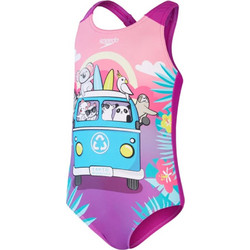 Speedo Digital Printed Αθλητικό Παιδικό Μαγιό Ολόσωμο για Κορίτσι Ροζ 807970-15162
