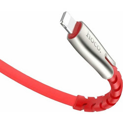 Hoco U58 Braided Flat USB-A to Lightning Cable 1.2m Red U58