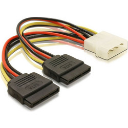 DeLOCK 60102 Καλώδιο Τροφοδοσίας 4-Pin Molex Male to 15-Pin SATA Female 0.1m Multicolor