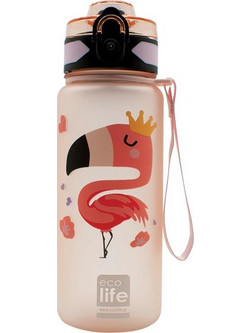 Ecolife Flamingo Παιδικό Παγούρι Πλαστικό Ροζ 500ml