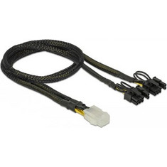 DeLOCK 85455 Καλώδιο Τροφοδοσίας 6-Pin PCIe Female to 2 x 8-Pin PCIe Male 0.3m Black