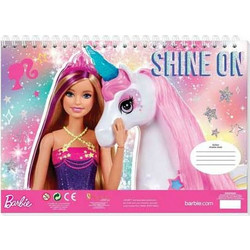 Barbie Shine On Μπλοκ Ζωγραφικής A4 40 Φύλλων με Αυτοκόλλητα 570332