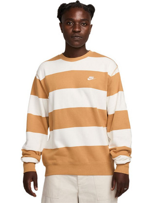Nike Club Striped Heavyweight Ανδρικό Αθλητικό Φούτερ Λευκό Ταμπά FN3106-224