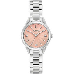 Bulova Sutton Γυναικείο Ρολόι με Ασημί Μεταλλικό Μπρασελέ 96P254