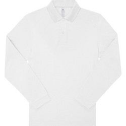 B&C Collection Ανδρική Μπλούζα Polo Μακρυμάνικη Λευκή PU427