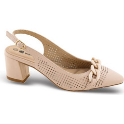 Blondie Γόβες Slingback Δερμάτινες με Χοντρό Χαμηλό Τακούνι Nude 31-015