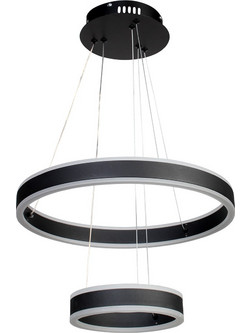 Globobox C933/42BK Κρεμαστό Φωτιστικό Οροφής Δίφωτο LED με Φυσικό Λευκό Φως Μαύρο Φ40cm