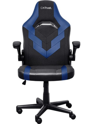 Trust GXT703B Riye Καρέκλα Gaming Δερματίνης με Ρυθμιζόμενα Μπράτσα Μαύρη Μπλε 25129