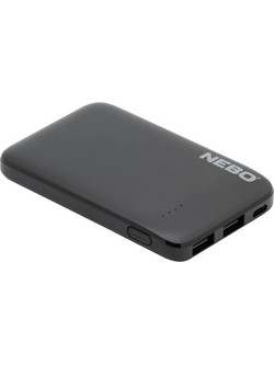 Nebo PBK-0031-G Power Bank 5000mAh με 3 Θύρες USB-A & Θύρα USB-C Power Delivery Black