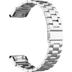 Techsuit QuickFit W010 Λουράκι Μεταλλικό Silver (Garmin Fenix 5 / 5 Plus / 6 / 6 Pro / 7 / Forerunner)