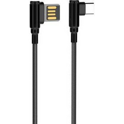 Ldnio LC421 Angle 90° Braided USB-A to USB-C 1m Grey LD-LC421TGR