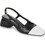 Fericelli LEA Γόβες Slingback Δερμάτινες με Χοντρό Χαμηλό Τακούνι Λευκές Μαύρες ST-0012
