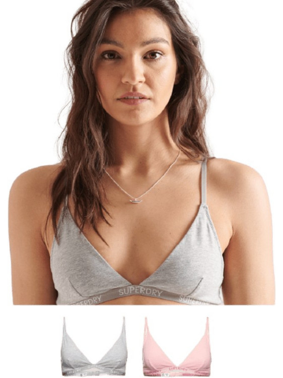 Superdry Σουτιέν Τριγωνάκι χωρίς Μπανέλα Γκρι W3110186A-5LA