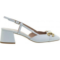 Mourtzi Γόβες Slingback Δερμάτινες με Χοντρό Χαμηλό Τακούνι Λευκές 45/45309