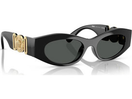 Versace VE4480U GB1/87 Γυναικεία Γυαλιά Ηλίου Οβάλ Κοκάλινα Μαύρα με Μαύρο Φακό