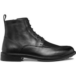 Geox Walk Pleasure Ανδρικά Αρβυλάκια Δερμάτινα Μαύρα U46CGB00043