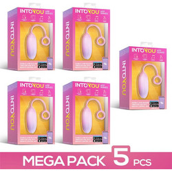 IntoYou Vibrating Egg Δονητής Egg για Ζευγάρια με App Control 20cm Ροζ Μωβ 5τμχ