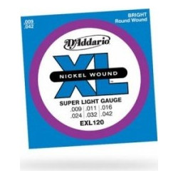D'Addario EXL120 Super Light Σετ 6 Χορδές Ηλεκτρικής Κιθάρας Nickel Plated Steel 9-42" Light Tension