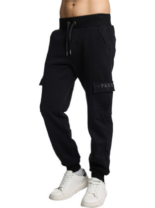 Paco & Co Ανδρικό Παντελόνι Φόρμας Fleece με Λάστιχο Μαύρο 2481858