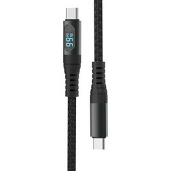 V-TAC Braided LED USB-C to USB-C 100W 1m Black 7746