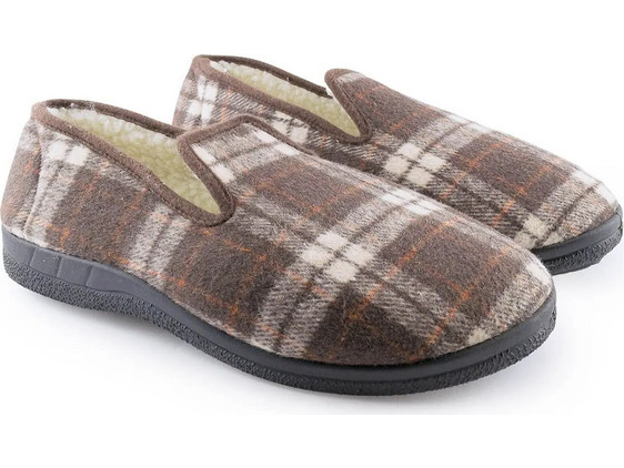 Love4shoes Χειμερινές Ανδρικές Παντόφλες Καφέ Γκρι 568243