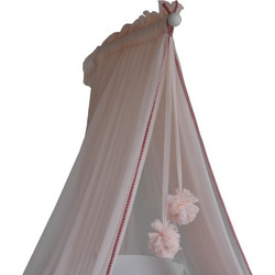 Bebe Stars Pom-Pom Κουνουπιέρα Κούνιας Ροζ 600x180cm
