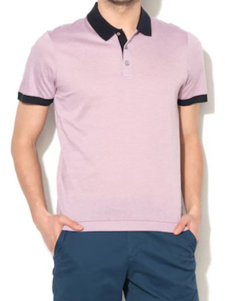 Ted Baker Ανδρική Μπλούζα Polo Κοντομάνικη Ροζ 142633