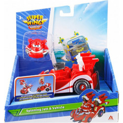 Just Toys Super Wings Super Pet Spinning Jett & Vehicle 770310