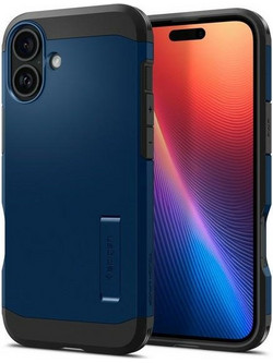 Spigen Tough Armor AI MagFit Back Cover Navy Blue (iPhone 16)