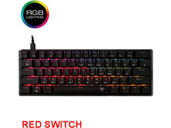 White Shark GK-004111 Μηχανικό Gaming Πληκτρολόγιο 60% με Custom Red Διακόπτες RGB Black