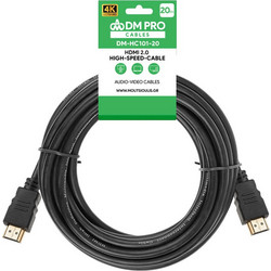 Dm Καλώδιο HDMI 2.0 HDMI Male to HDMI Male 20m Black