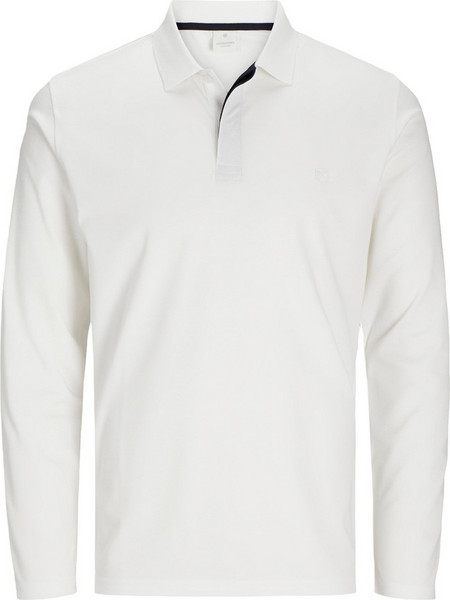 Jack & Jones Ανδρική Μπλούζα Polo Μακρυμάνικη Λευκή 12259645