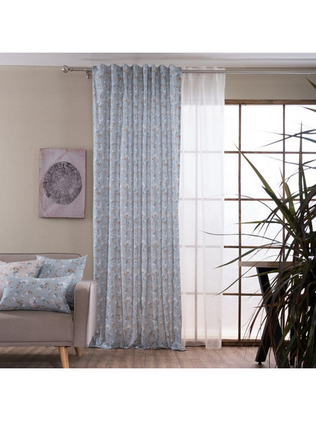 Teoran Κουρτίνα Παραθύρου Floral με Σιρίτι 140x275 Ferrol