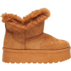 Funky Buddha Γυναικεία Μποτάκια Πλατφόρμα Suede Ταμπά με Γούνα FBL010-106-08