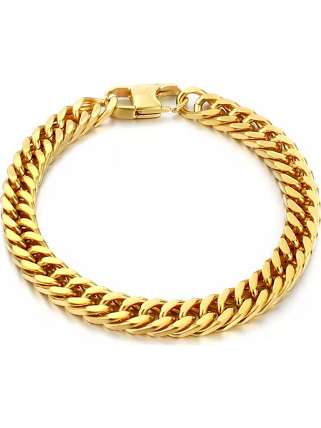 Legend Accessories Ανδρικό Βραχιόλι Αλυσίδα από Ατσάλι Xρυσό LGD-BR-2024