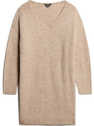 Superdry Mini Καθημερινό Φόρεμα Πλεκτό Μπεζ W8011762A-CFK