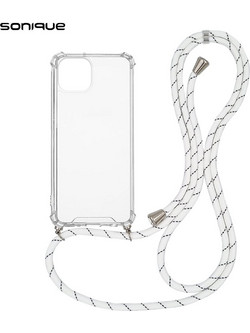 Sonique Strap Back Cover Transparent / Rainbow White (iPhone 14)