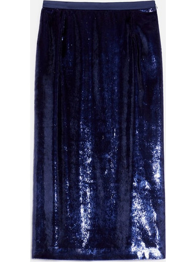 Penny Black Μίντι Φούστα με Παγιέτες Ψηλόμεση Navy Μπλε 2421106122