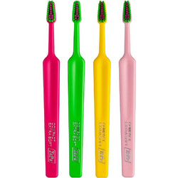Tepe Colour Compact Extra Soft Οδοντόβουρτσες 4τμχ Φούξια Πράσινη Κίτρινη Ροζ