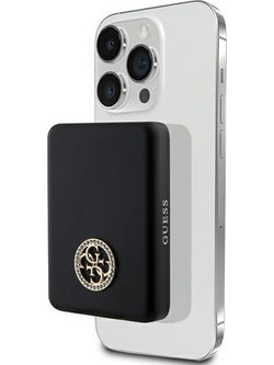 Guess Strassed Metal Logo Magsafe Power Bank 5000mAh 15W Black