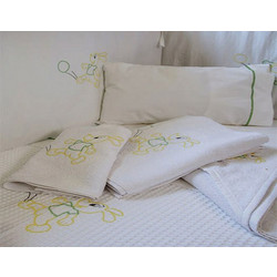 Homeline 3014 Βρεφικό Πάπλωμα Κούνιας 135x110cm Λευκό Κίτρινο